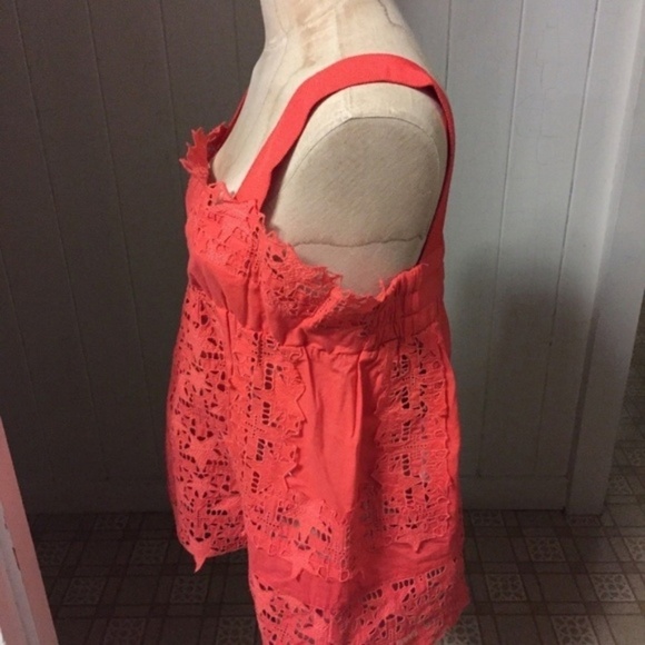 SACAI sz 2 S Orange Star Lace Tank Top Cotton - Picture 6 of 6